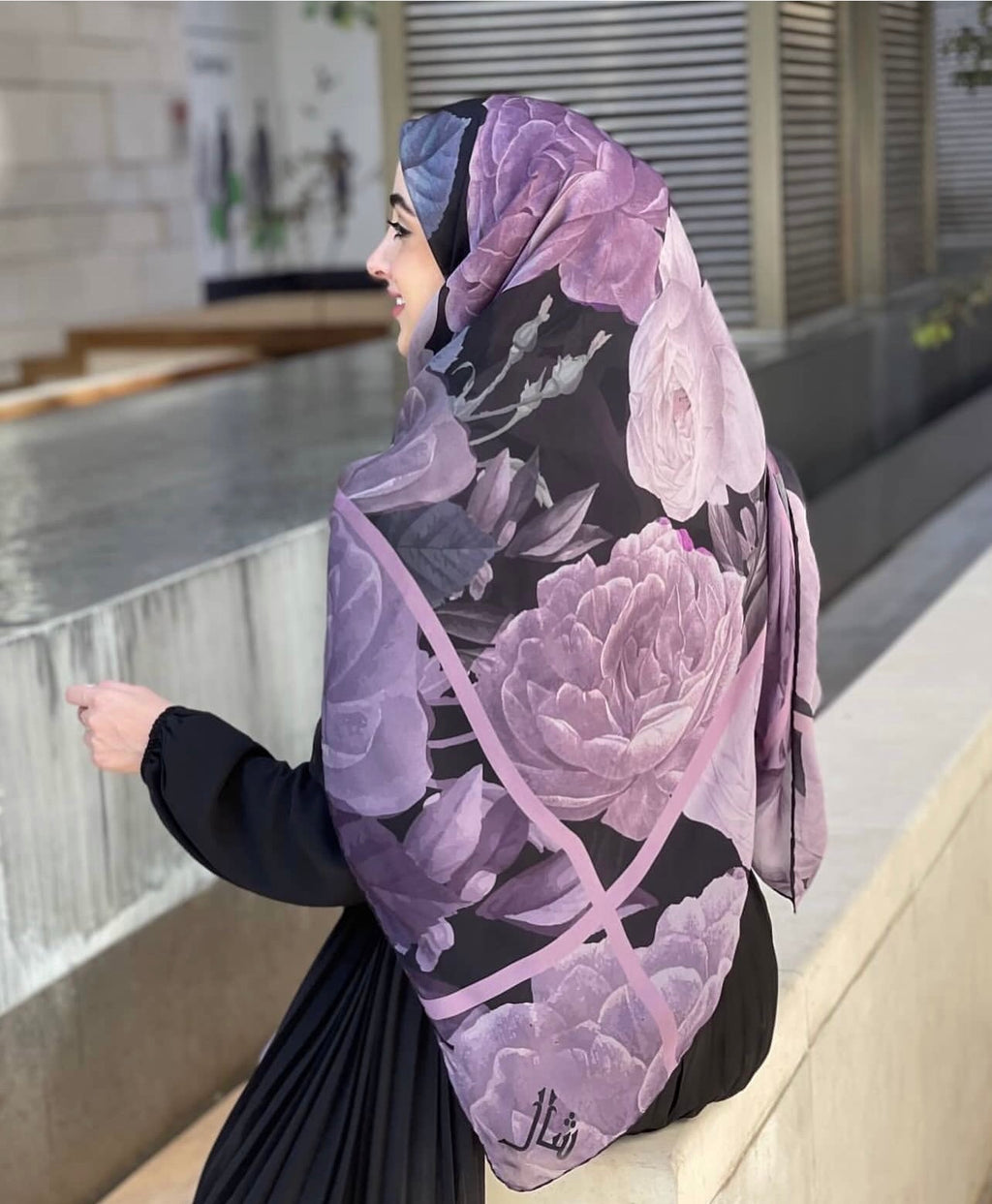 Pure soie Écharpe Flowers